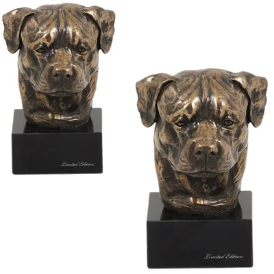 Imagen del producto de Art-Dog Busto – Rottweiler – moldeado en polvo de bronce y resina