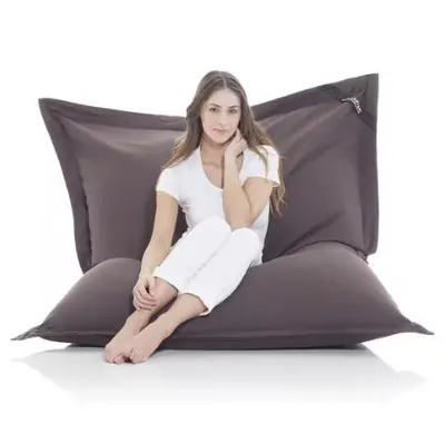 Produktbild von LazyBag Riesensitzsack XXL 400 Liter in Braun - Indoor & Outdoor Bean Bag aus 100% Baumwolle mit EPS-Füllung (140x180 cm, waschbar)