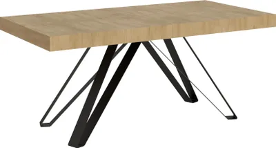 Zdjęcie produktu dla ITYHOME - Stół rozkładany 200/460x90 cm Terium dąb naturalny nogi antracytowe