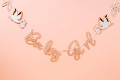 Buchstaben-Bannerset "Baby Girl", 2 m, rosa, Papier