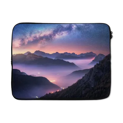 Obrázek produktu pro Pouzdro na notebook 17 palců Hory - Hvězdná obloha - Mlha Brašna na notebook