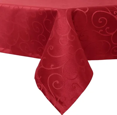 Zdjęcie produktu dla EUGAD Szlachetny obrus z jedwabistym połyskiem, zmywalny i niewymagający prasowania, 130x300 cm ciemnoczerwony