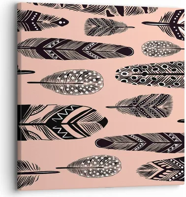 Produktbild von Bild auf Leinwand - Leinwandbild - Grafik Feder - 30x30cm - Wand Bild - Wanddeko - Wandbilder - Leinwanddruck - Bilder - Kunstdruck - Wanddekoration - Leinwand bilder - Wandkunst - AC30x30-3786