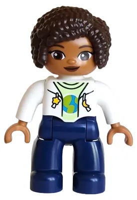 Obrázek produktu pro LEGO Minifigurka Duplo, postavička z řady LEGO Ville, dívka, tmavě modré nohy (47394pb367) - nová