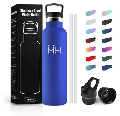 Productafbeelding van JAPORIA thermosfles, 750 ml, waterfles met rietje, BPA-vrij, drinkfles