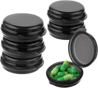 Imagen del producto de 6 unidades de mini estuche para pastillas de viaje, pequeño organizador de pastillas, estuche portátil para pastillas, ideal para billetera y bolso, dispensador de vitaminas para diferentes medicamentos, color