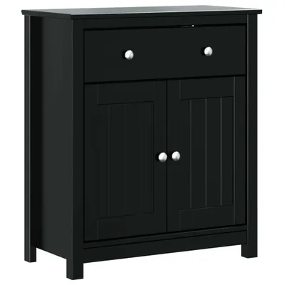 Image de vidaXL Armoire de salle de bain BERG Noir 69,5x34x80 cm Pin massif
