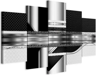 Produktbild von Italienischer Leinwand Leinwandbild - Silver Cut 225x112.5 cm Abstrakt a-A-0184-b-n