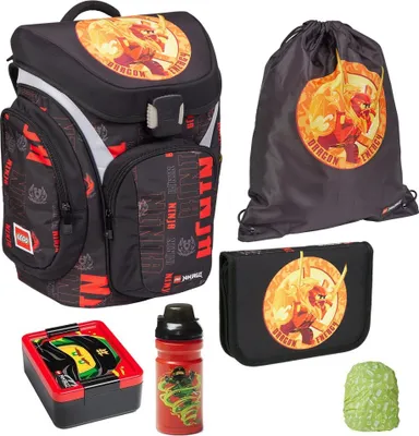 Produktbild von Lego Ninjago Schulranzen EXPLORER PREMIUM 6tlg. Set Dragon Energy mit Brotdose & Trinkflasche