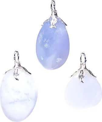 Produktbild von Edelsteinanhänger Chalcedon – ±1,5–3 cm, Packung mit 3 Stück – ±1,5–3 cm