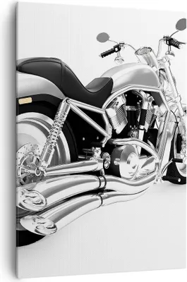 Produktbild von Bild auf Leinwand - Leinwandbild - Einteilig - Chopper Motorrad Chrom - 70x100cm - Wand Bild - Wanddeko - Wandbilder - Leinwanddruck - Wanddekoration - Leinwand bilder - Wandbild - PA70x100-0476