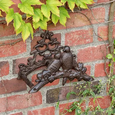 Produktbild von Gartenschlauchhalter mit Vögel, Landhausstil, Schlauchhalter aus Eisen, Antik