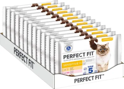 Produktbild von PERFECT FIT™ Katze Portionsbeutel Sensitive mit Huhn und Lachs 13 x 4 x 85g
