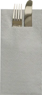 Produktbild von Sovie HORECA Besteckserviette Grau aus Tissue Deluxe®, 4-lagig, 1/8 Falz, 40 x 40 cm, 75 Stück