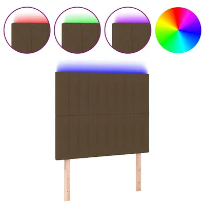 Obrázok produktu pre vidaXL LED čelná doska tmavohnedá 90x5x118/128 cm látka