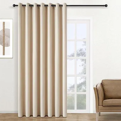 Image de Rideau thermique Unyqoos® beige, 300 x 260 cm, en polyester – extra long, occultant (80–95%), isolant thermique et phonique, avec œillets métalliques