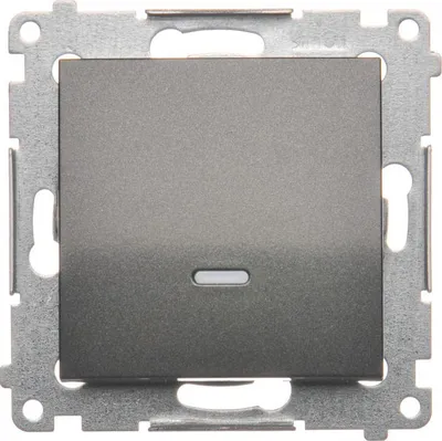 Produktbild von Schalter (Modul) mit LED (blaue Linse) Anthrazit matt Kontakt Simon 54 Premium DW1AL.01/48