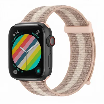 Produktbild von Smartwatch Armband für Apple Watch SE 1 40mm Nylon Textil Band Ersatzband Wechselband Klettverschluss flexibel atmungsaktiv Rosa