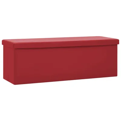 Produktbild von vidaXL Faltbare Sitzbank mit Stauraum Weinrot PVC