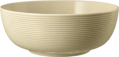 Produktbild von Schale - Ø 17,5 cm - Beige - Porzellan - mit geripptem Rand
