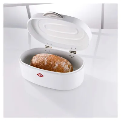 Produktbild von Brotkasten Single Elly in sand matt, pulverbeschichtetes Stahlblech, mit Lüftungslöchern und stabilem Handgriff