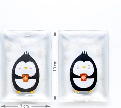 Produktbild von schöne Handwärmer I Wiederverwendbare Taschenwärmer I tolle Muster I Verschiedene Designs (2er Set Pinguin)