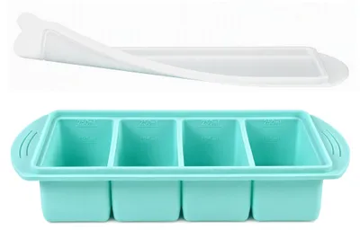 Produktbild von Silikon Gefrierform mit Deckel - Wiederverwendbarer Suppen Gefrierbehälter - Eiswürfelform für Portionierung
