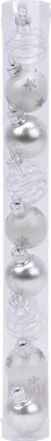 Produktbild von Weihnachtskugeln Glas mit Motiven 3cm 9er Set Silber Mix transparent