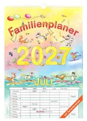 Produktbild von Familienplaner 2027 A3, 6 Spalten, Ferientermine & Feiertage (DE/AT/CH), Silke Leskien Illustrationen
