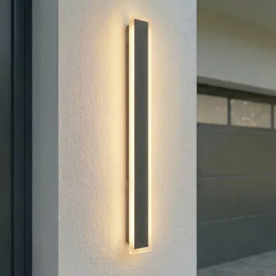 Produktbild von Lucande LED-Außenwandlampe Ilora, schwarz, 100 cm, CCT, IP65