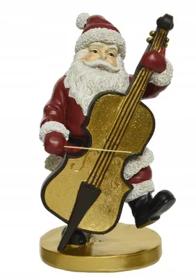 Imagen del producto de Figura decorativa de Papá Noel con violonchelo, 20 cm