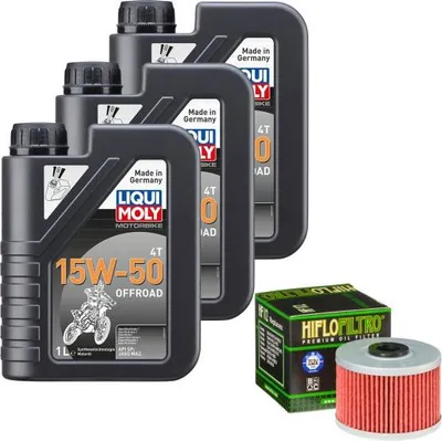 Productafbeelding van Onderhoudsset voor Adly / Herchee Hurricane 500 S, bouwjaar 2013, met LM 15W-50 motorolie (3 liter) en een HiFlo HF112 oliefilter