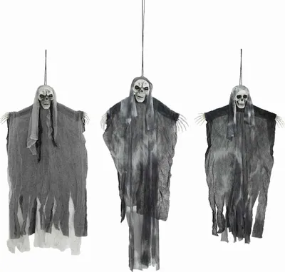 Image de Fantôme Suspendu Halloween 3 pcs Noir 66 x 110 cm Polyester