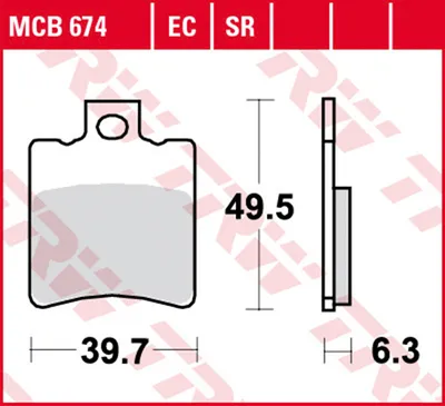 Image de TRW Bremsbelagsatz EC MCB674EC Amico 50 HV 491 BA01 ARK 50AC BS Nuvola 50 Vamos 50 VAMOSG Pan