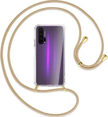 Produktbild von Handykette Backcover-Schutzhülle mit Band (Metall goldfarben) für Honor 20 Pro - caramel