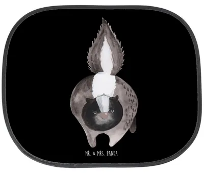 Produktbild von Mr. & Mrs. Panda auto hitzeschutz Stinktier Angriff - Schwarz - Geschenk, Stinker, Skunk, Sonnenschutz, Sonnenblende, wütend, Wildtier, Fenster, Seitenscheibe, Raubtier
