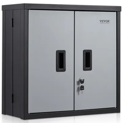 Immagine prodotto di VEVOR armadio per officina 660 x 305 x 660 mm armadio a parete 108,8 kg di portata totale armadio per utensili struttura in acciaio SPCC laminato a freddo armadio metallico a parete incl. 4 porte ad aspirazione magnetica