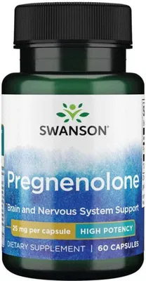 Obrázok produktu pre Pregnenolon 25 mg 60 kapsúl Swanson Health Products