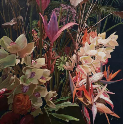 Produktbild von ArtUniverse Leinwandbild Hübsche Blumen 100 x 100 cm
