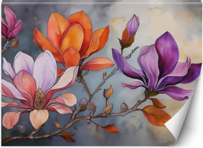 Produktbild von Vlies fototapete Natur Aquarell Blume 400x280 cm Feeby Bunt inkl. Kleber einfache Montage
