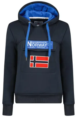 Zdjęcie produktu dla Bluza damska Geographical Norway z kapturem, kolor granatowy, rozmiar 46