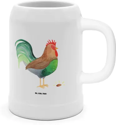 Produktbild von Mr. & Mrs. Panda Seidel Hahn Korn - Weiß - Geschenk, Krug, Henne, Bauernhof, Bierbecher, Natur, Landwirtin, Humpen, Steinzeugkrug, Eier, Bier