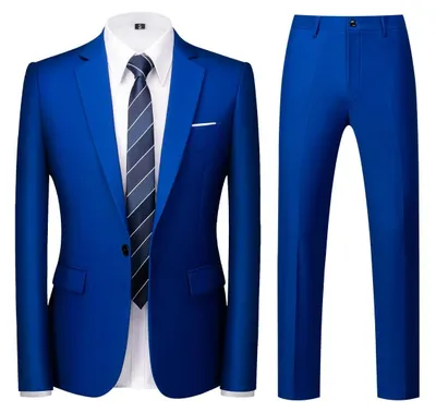 Productafbeelding van Heren Tuxedo Pak - Slim Fit - Blauw - 3XL