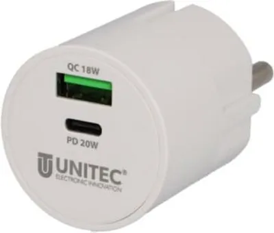 Produktbild von UniTec Mini USB Ladeadapter 20 W weiß