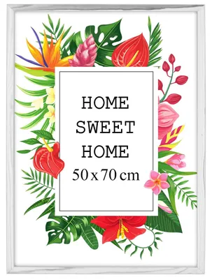 Obrázek produktu pro Rám na fotky MG Design, bílý, 50 x 70 cm – vyrobený z pravého dřeva s akrylovým sklem, určený k zavěšení i k postavení, vhodný pro fotografie, plakáty a puzzle