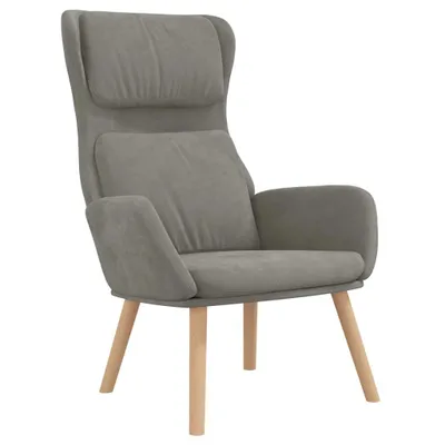 Zdjęcie produktu dla vidaXL Fotel Relax jasnoszary aksamit