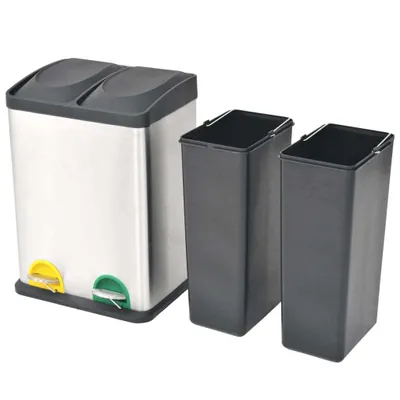 Produktbild von vidaXL Recycling Treteimer Edelstahl 36 L