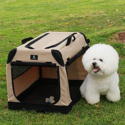 Produktbild von Famanu Hundebox - Faltbare Tierunterkunft mit drei Türen