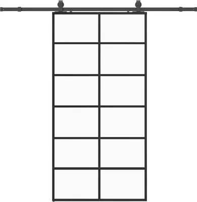Zdjęcie produktu dla vidaXL Drzwi przesuwne z czarnym okuciem 102x205 cm szkło ESG