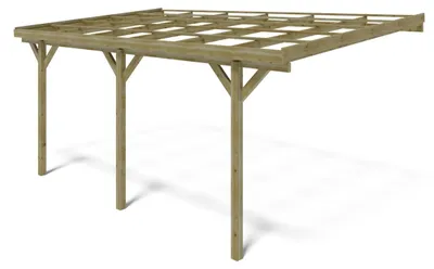 Produktbild von Carport Garagendach 3x5.24 m - 15 m2 - an der Hauswand montiert